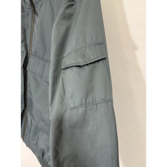 Abercrombie & Fitch Men’s S Water Resistant Windproof Bomber Jacket Gray Slate - Picture 6 of 8